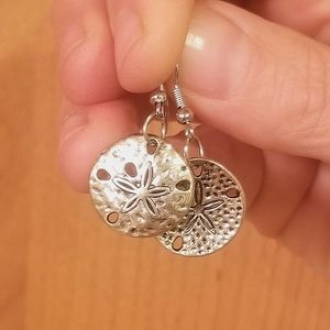 Silver dollar earrings